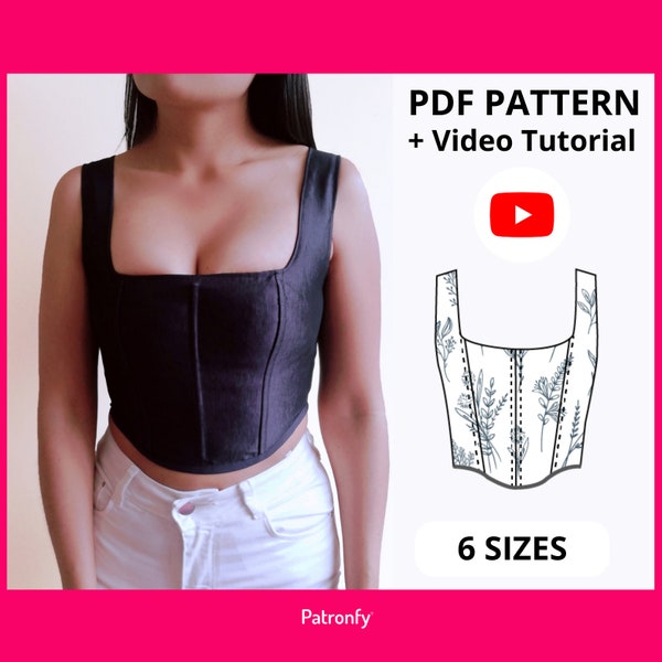 Mary Corset | PDF Sewing pattern | Corset Pattern | Corset Sewing Pattern | 6 SIZES | Instant download A4, US letter