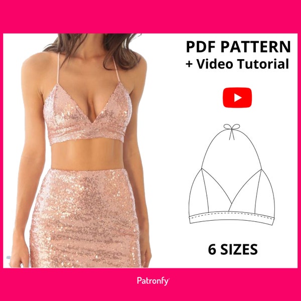 Nancy Bralette | PDF Sewing Pattern | Bralette Pattern | 6 SIZES | Instant download A4, US letter