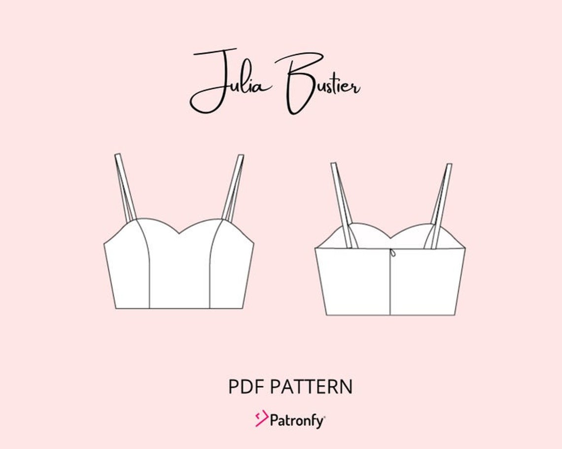 Julia Bustier PDF Sewing Pattern Bustier Pattern 6 SIZES Etsy Canada