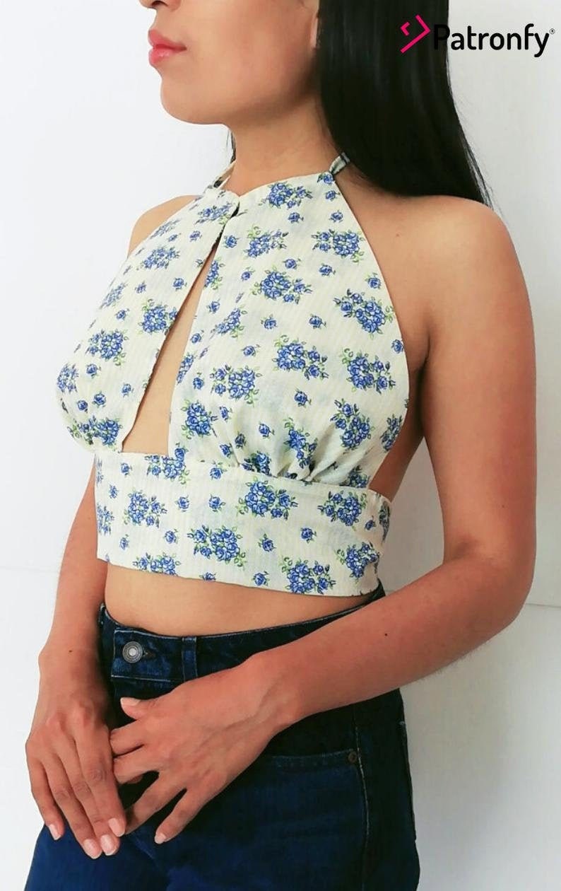 Monica Halter Crop Top PDF Sewing Pattern 6 SIZES Etsy