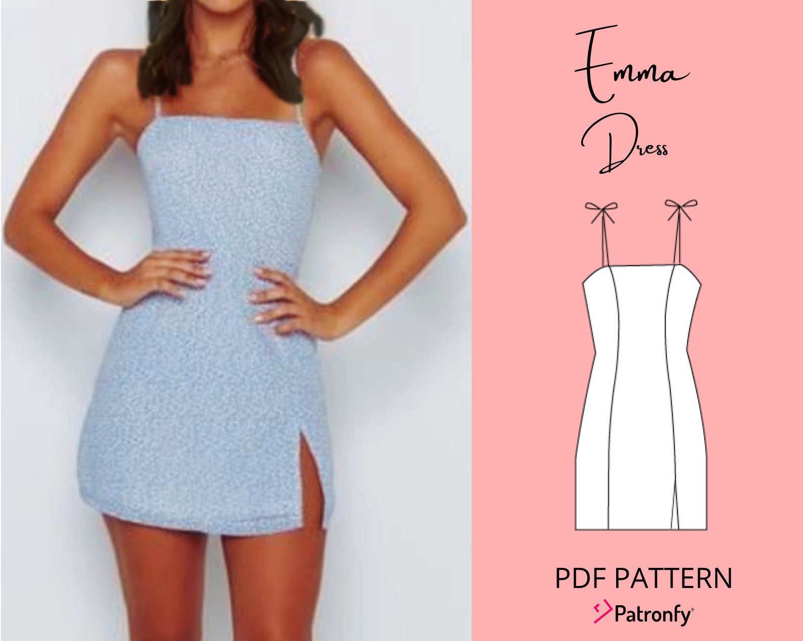 Emma Dress PDF Sewing Pattern Cami Dress Pattern Dress Etsy