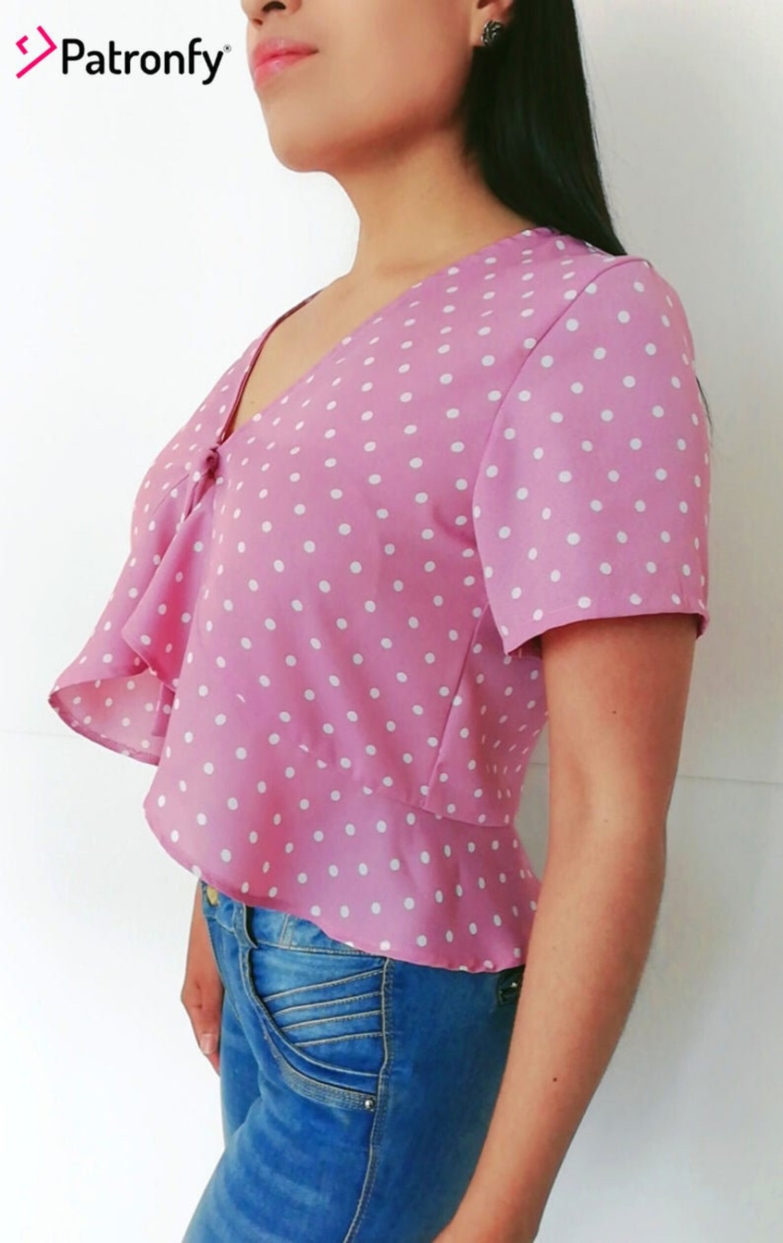 Amelia Blouse PDF Sewing Pattern Tie Front Ruffle Detail Etsy