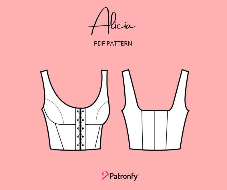 Alicia Bustier PDF Sewing Pattern Bustier Pattern Etsy
