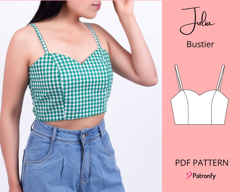 Julia Bustier PDF Sewing Pattern Bustier Pattern 6 SIZES Etsy Canada