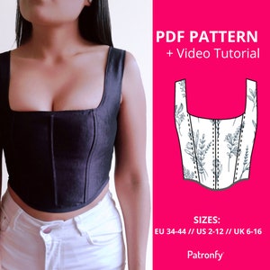 Mary Corset PDF Sewing pattern Corset Pattern Corset Sewing Pattern 6 SIZES Instant download A4, US letter image 7