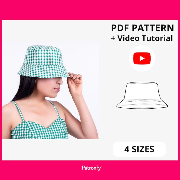 PDF Bucket Hat Sewing Pattern | Bucket Hat PDF sewing pattern Digital | Bucket Hat Pattern for women | Instant download digital