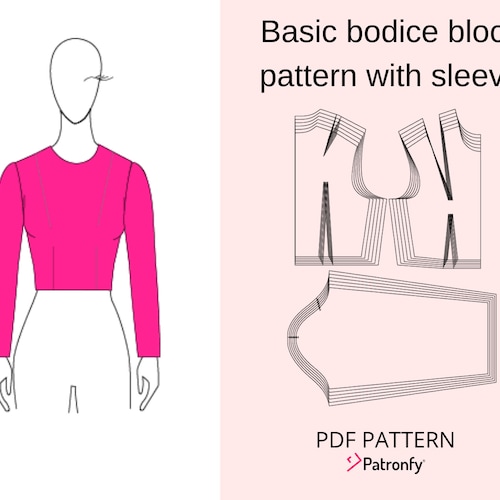 BODICE Block & Sleeve / PDF Sewing Pattern / Basic Bodice - Etsy