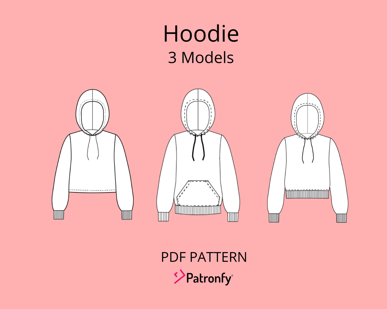 Hoodies Patterns PDF Sewing Pattern 3 Patterns Pattern Etsy