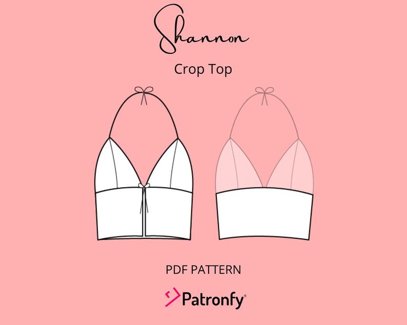 Shannon Crop Top PDF Sewing Pattern Crop Blouse Top Etsy