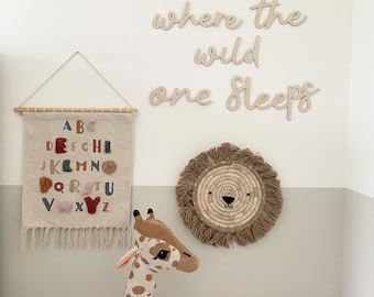 Where the Wild One Sleeps Sign, Birch Wood Nursery Decor