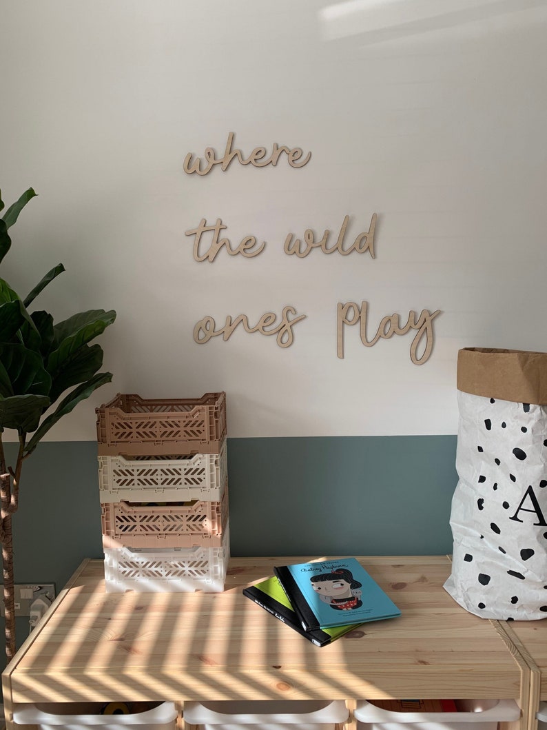 where the wild ones play signage, wall art, wooden/ acrylics name sign, nursery decor, photo prop, sign