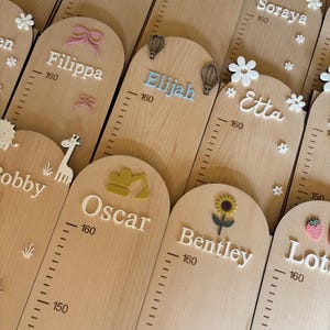 Tabla de altura / personalizada / 10 diseños / margaritas / safari / floral / ¿cuánto mide? / conchas / tractor / fútbol