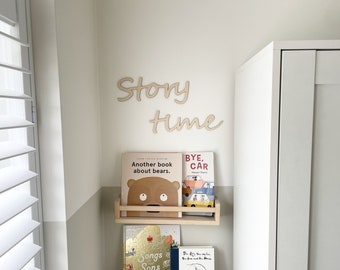 Maple Wood Story Time Wall Sign, Nursery Decor