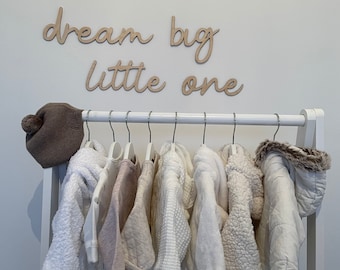 Dream Big Little One Wooden Wall Sign, Nursery Decor