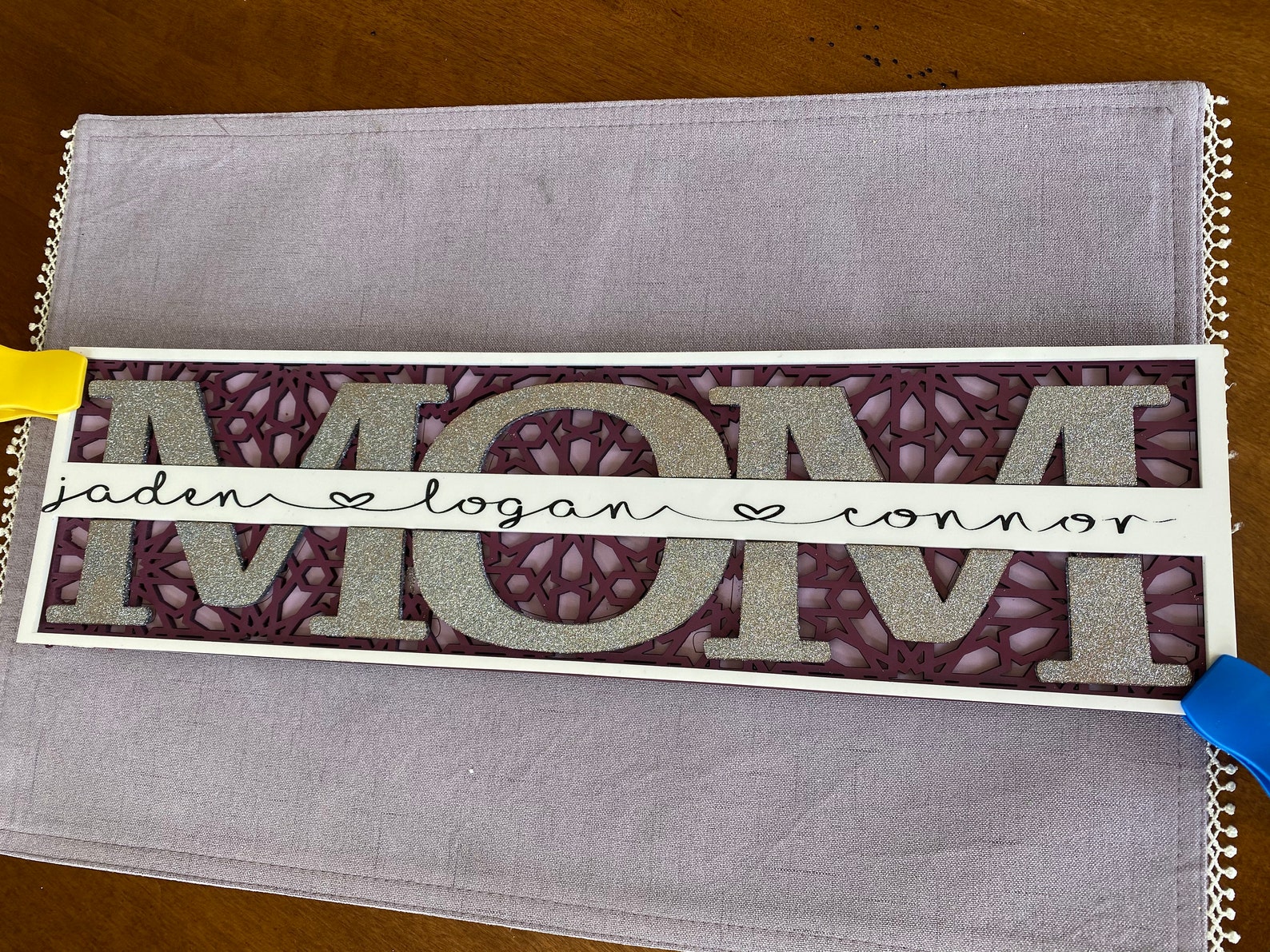 Download SVG File to Create MOM Sign with Split Monogram with or | Etsy