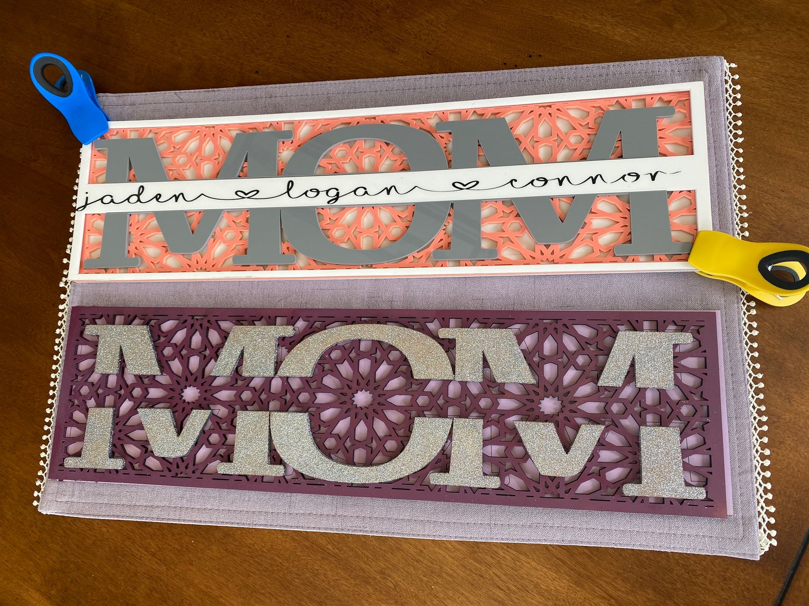 Download SVG File to Create MOM Sign with Split Monogram with or | Etsy
