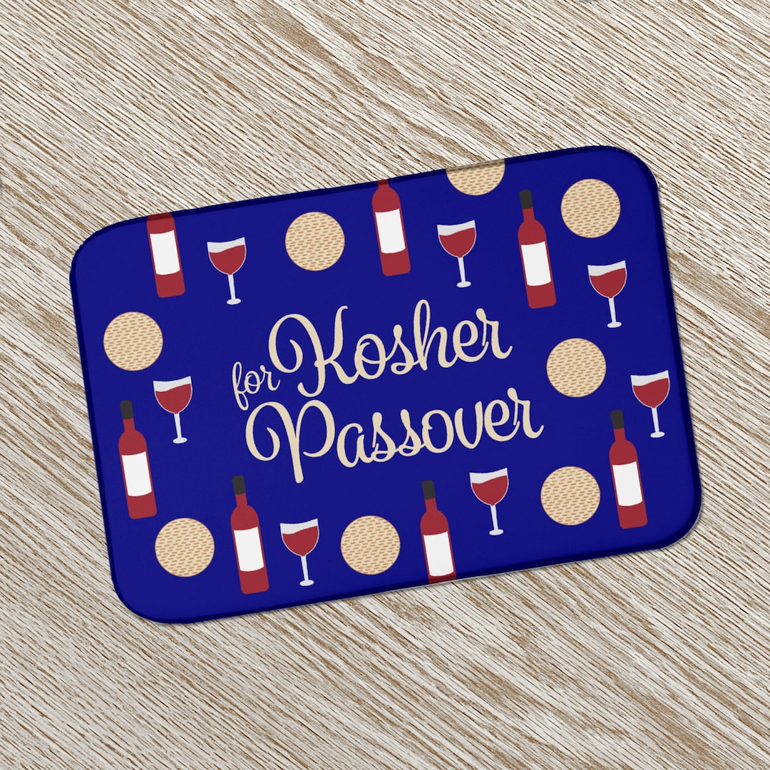Blue Kosher for Passover Dish Drying Mat, Passover Holiday Kitchen