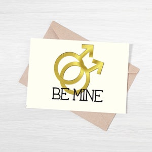 Cartão de Dia dos Namorados Masculino LGBTQ+ BE MINE