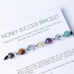 Money Success Bracelet, Money Maker Bracelet, Healing Crystals, Crystals for Success, Crystal Healing, Moss Agate, Citrine, Pyrite