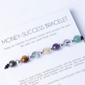 Money Manifesting Crystal Bracelet: Pyrite, Citrine, Moss Agate