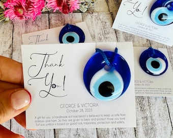 Personalisierte Evil Eye Gastgeschenke: Glas Anhänger, lose Geschenke