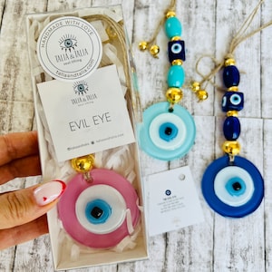 Evil Eye Wall Hanging,Glass Evil Eye Charm,Home Decor, Home Gift Idea, House Protection, Turkish Evil Eye