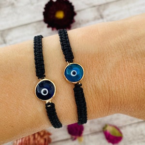 Handmade Gold Plated Evil Eye Bracelet: Nazar Amulet Protection