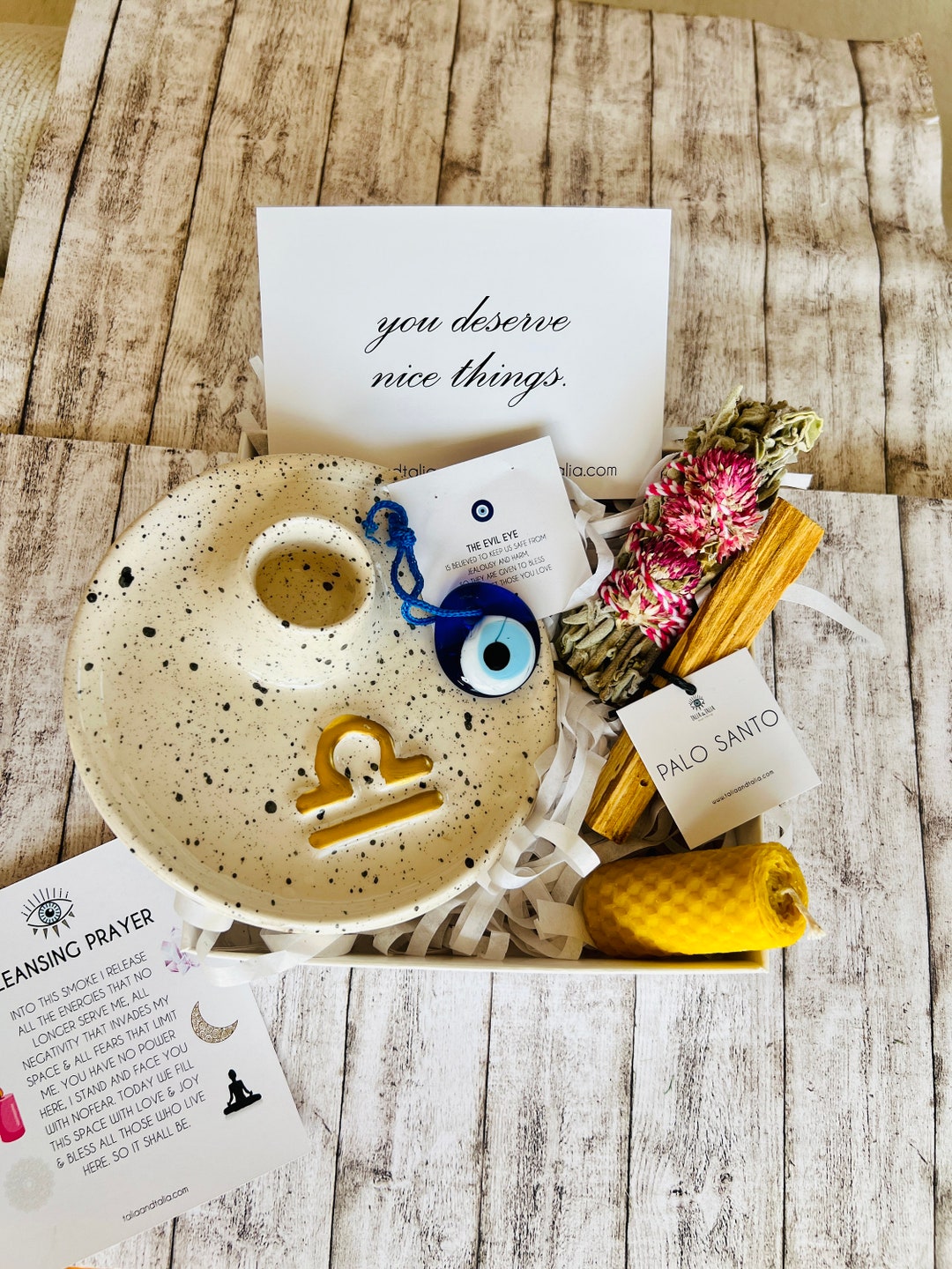 Libra Gifts, Zodiac Sign Gift, Zodiac Gift Set, Incense Holder, Sage