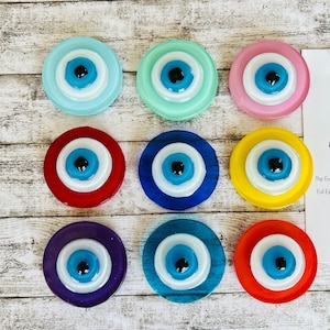Fusion Glass Evil Eye Magnet: Home Protection Decor