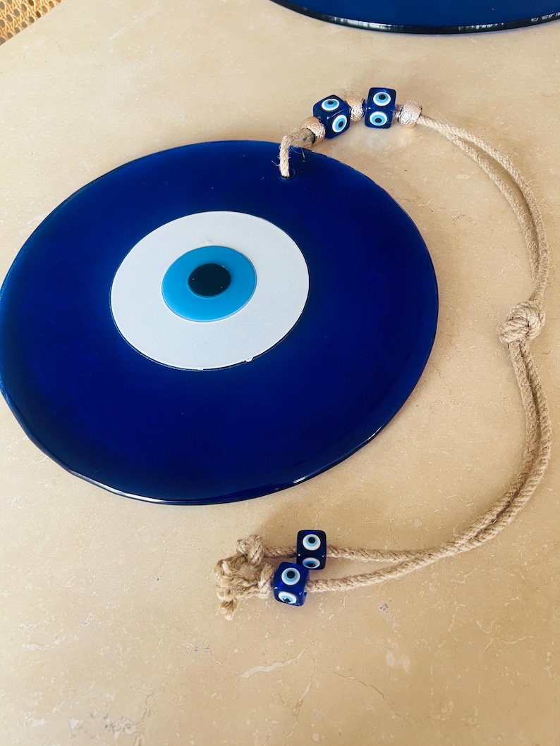 12-Zoll-Rosa-Evil-Eye-Wanddekor (30 cm) - Handgefertigter Glas-Nazar-Boncuk, moderne Schutzwandkunst, Minimale Wohndekoration, Geschenkidee Bild 11