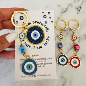 Evil Eye Keychain, Evil Eye Gift, Bag Charm, New Home Gift, Protection, Car Keychain, Christmas Gift, Gift for New Home