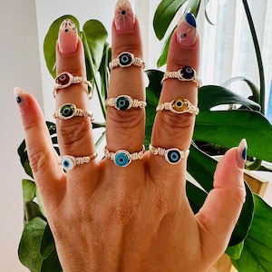 Evil Eye Ring: Adjustable Boho Protection Jewelry