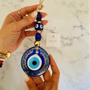 Evil Eye Wall Hanging, House Protection, Home Decor, New Home Gift Idea, Home Protection, Good Luck, Protection Charm, Gift for Home image 1