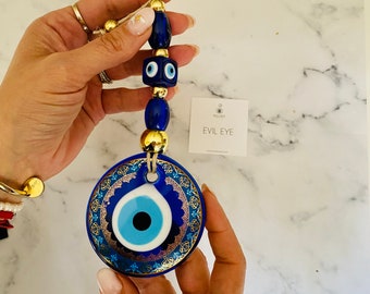 Colgante de pared de mal de ojo, protección de la casa, decoración del hogar, nueva idea de regalo para el hogar, protección del hogar, buena suerte, amuleto de protección, regalo para el hogar