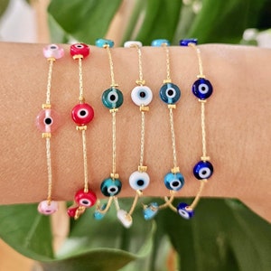 Evil Eye Bracelet, Protection Jewelry, Bridesmaid Gift, Birthday Gift, Gift for Her, Mother&#39;s Day Gift, Summer Jewelry, Protection Bracelet