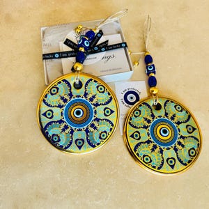 Glass Evil Eye Wall Hanging: Turkish Home Protection Charm