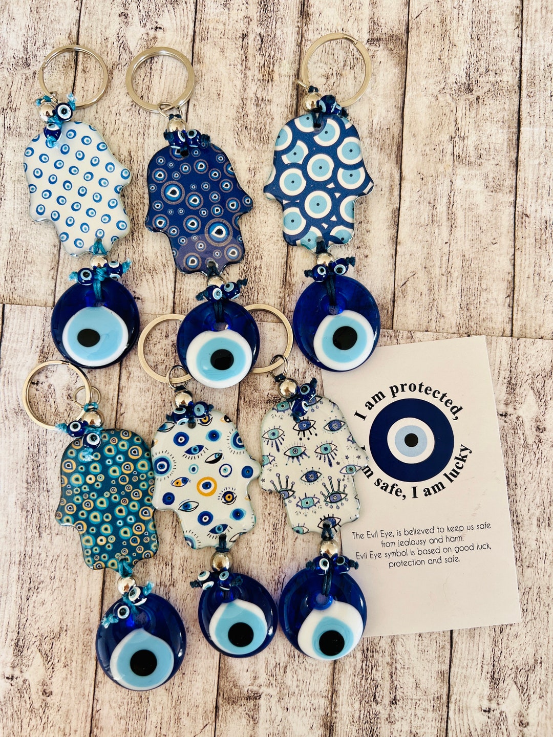 Hamsa Hand Keychain - Evil Eye Keychain - Bag Charm - Hamsa Hand Key ...