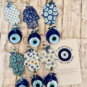 Hamsa Hand Evil Eye Schlüsselanhänger: Schutz Taschenanhänger
