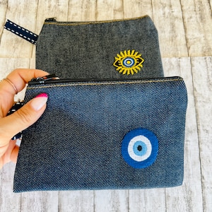 Denim Bag, Denim Purse , Zipper Bag