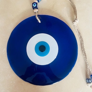 12-Zoll-Rosa-Evil-Eye-Wanddekor (30 cm) - Handgefertigter Glas-Nazar-Boncuk, moderne Schutzwandkunst, Minimale Wohndekoration, Geschenkidee Bild 4