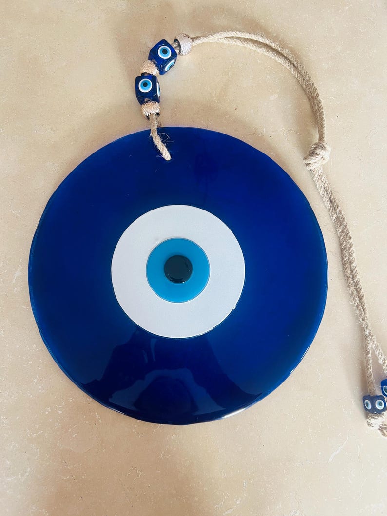 12-Zoll-Rosa-Evil-Eye-Wanddekor (30 cm) - Handgefertigter Glas-Nazar-Boncuk, moderne Schutzwandkunst, Minimale Wohndekoration, Geschenkidee Bild 4
