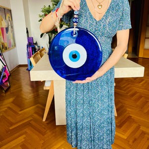 12-Zoll-Rosa-Evil-Eye-Wanddekor (30 cm) - Handgefertigter Glas-Nazar-Boncuk, moderne Schutzwandkunst, Minimale Wohndekoration, Geschenkidee Bild 15