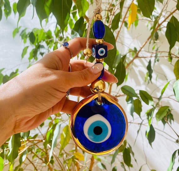 EVIL EYE Wall Hanging Gold Evil Eye Wall Art New Home Gift Etsy