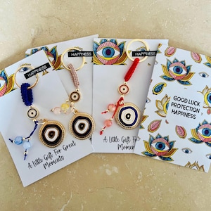 Evil Eye Keychain, Charm Keychain, Evil Eye Gift, Bag Charm, New Home Gift, Protection, Car Keychain, Home Keychain,Babyshower Gift