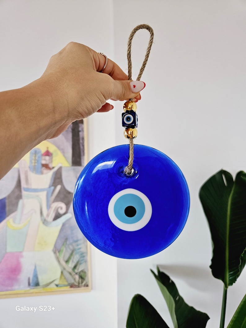 Evil Eye Wall Hanging,Glass Evil Eye Wall Charm,Home Decor, Home Gift Idea, House Protection, Turkish Evil Eye, Evil Eye Home Decor,Evil Eye image 2