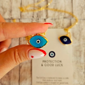 Evil Eye Necklace, Protective Talisman , Lucky Charm, Protection Charm turkish evil eye, , Gift for Her, Bridesmaid Gift