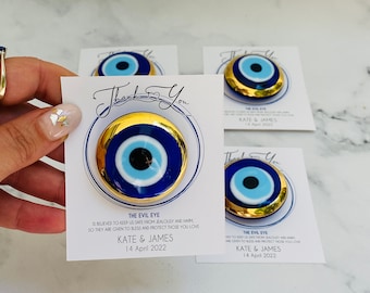 100 Stück Evil Eye Hochzeit Gefälligkeiten: Glas Magnet Brautdusche Gefälligkeiten