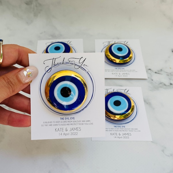 100 pcs Evil Eye Wedding Favors: Glass Magnet Bridal Shower Favors