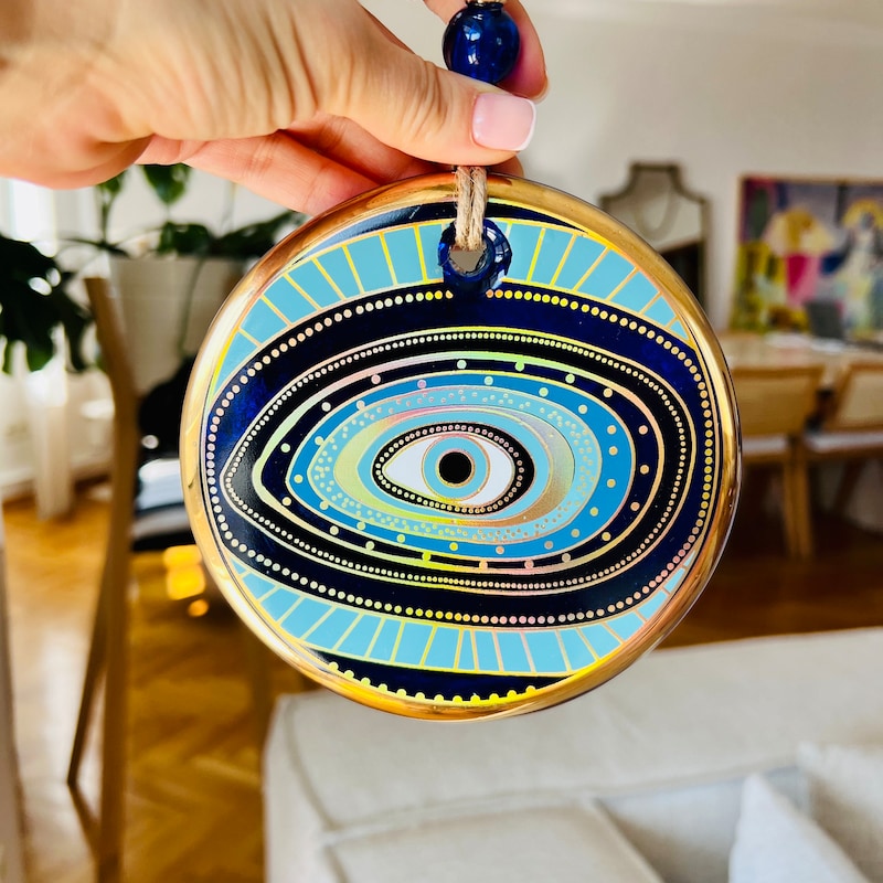 Housewarming Gift, Evil Eye Wall Hanging, House Protection, Home Decor, New Home Gift Idea, Protection Charm for Home Decor, Good Luck Charm