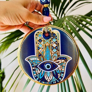 Evil Eye Wall Hanging,Fatima’s Hand,House Protection, Home Decor, New Home Gift Idea, Good Luck, Hamsa Home Decoration, Hamsa Wall Art